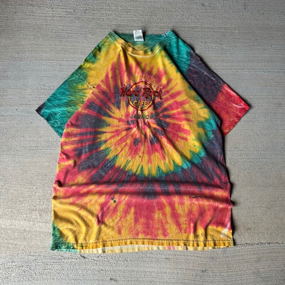 Vintage 90s Hard Rock Cafe Jamaica Tie Dye T-Shirt Fruit of the Loom